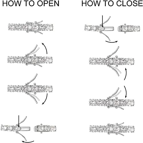 Instructions for opening and closing a bracelet clasp.