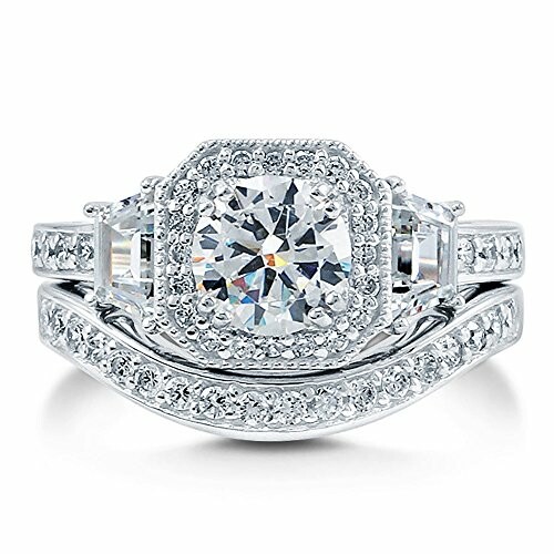 Elegant diamond engagement ring set with multiple stones.