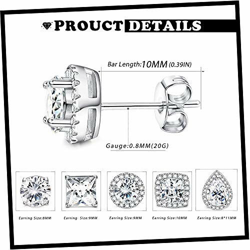 Earring product details with bar length and gauge.