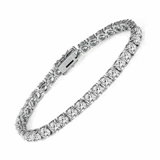 18k White Gold Plated CZ Tennis Bracelet