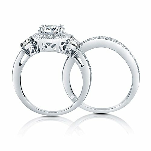 Elegant diamond engagement ring set with intricate design.