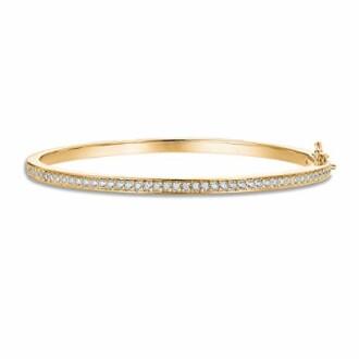 Elegant gold bangle bracelet with diamonds