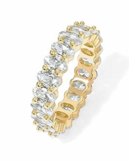 PAVOI Gold Plated Oval Cubic Zirconia Love Ring