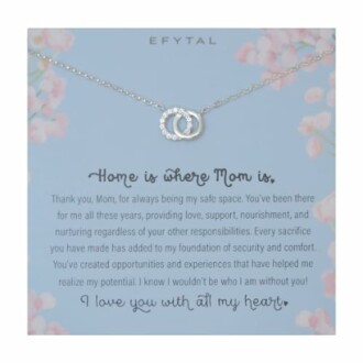 Necklace gift card with message for mom.