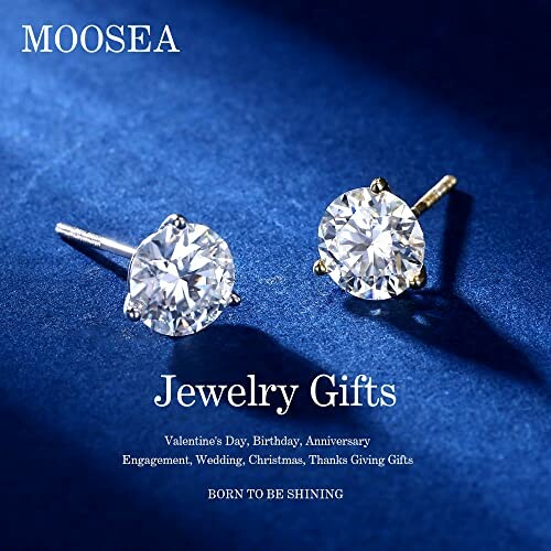 Martini Round Moissanite Earrings