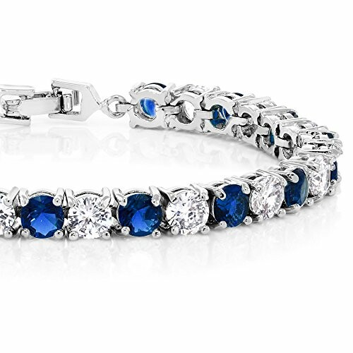 Elegant bracelet with blue sapphires and diamonds