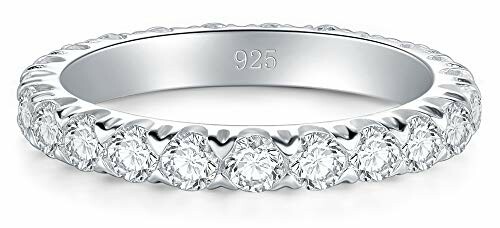 Silver eternity ring with diamonds