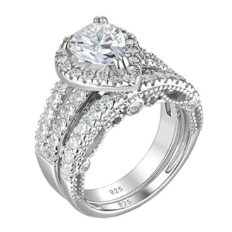 Wuziwen 4 Carat Wedding Engagement Ring Set