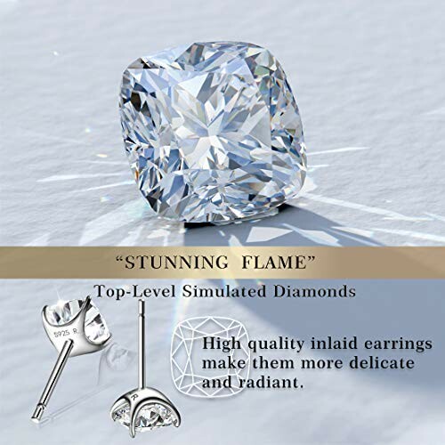 Simulated diamond earrings with a high-quality inlaid design.